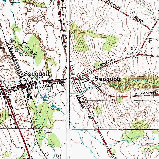 Topographic Map of Sauquoit United Methodist Church, NY