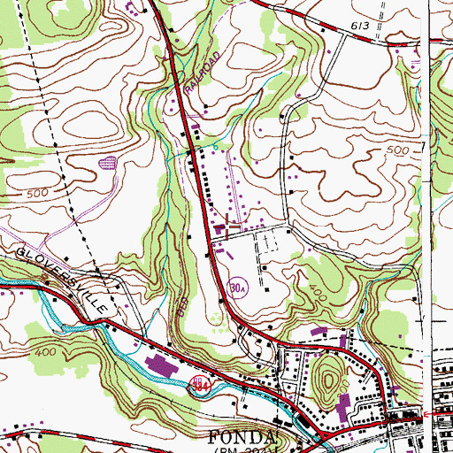 Topographic Map of Saving Grace Baptist Church, NY
