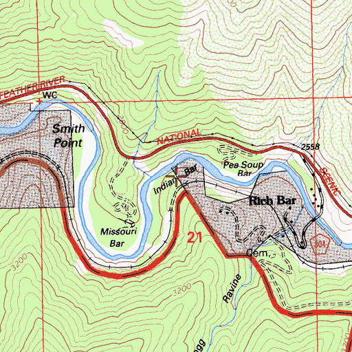 Topographic Map of Indian Bar, CA