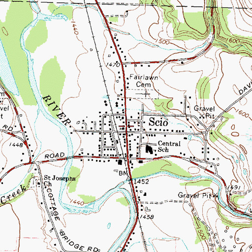 Topographic Map of Scio United Methodist Church, NY
