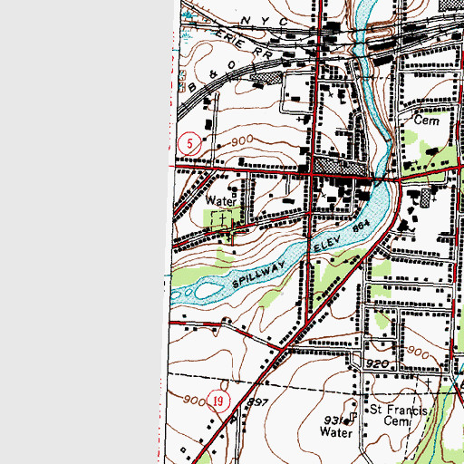 Topographic Map of Second Baptist Church, NY