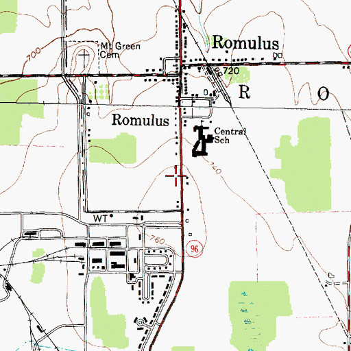 Topographic Map of Seneca Community Church, NY