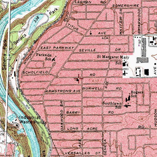 Topographic Map of Seneca United Methodist Church, NY