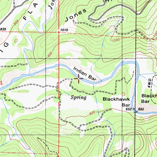 Topographic Map of Indian Bar, CA