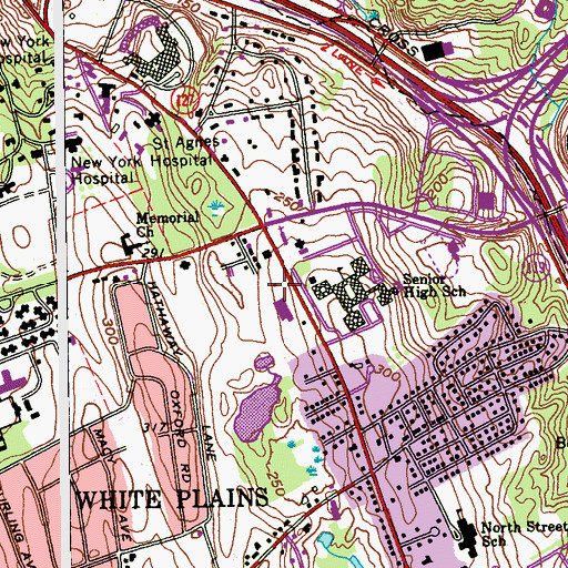 Topographic Map of Westchester Church of Christ, NY