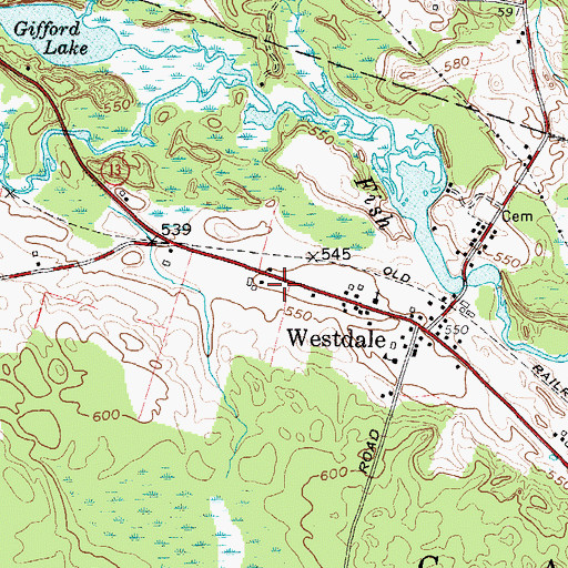 Topographic Map of Westdale Federated Church, NY