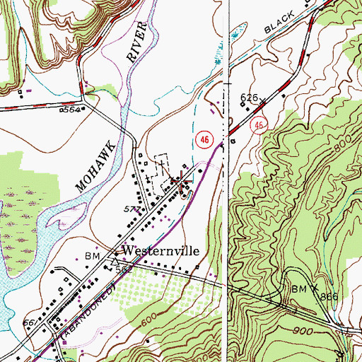 Topographic Map of Westernville United Methodist Church, NY
