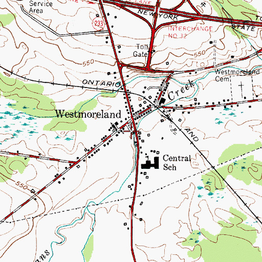 Topographic Map of Westmoreland United Methodist Church, NY