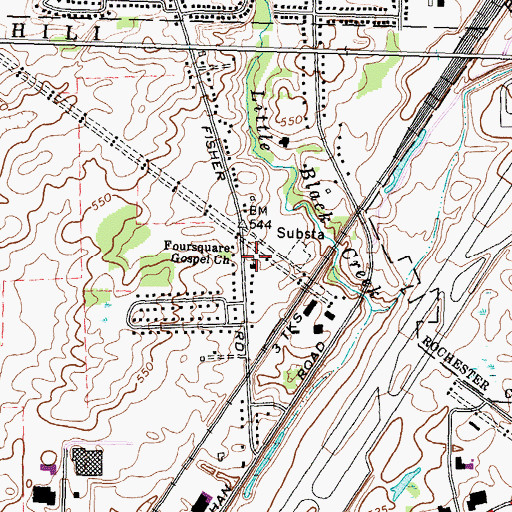 Topographic Map of Westside Christian Fellowship, NY