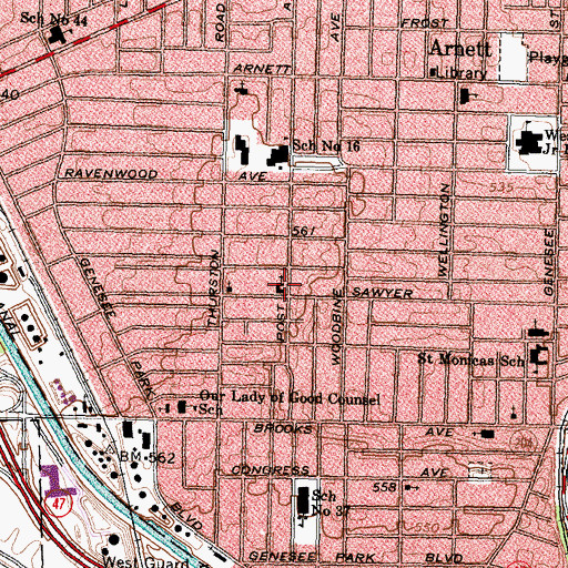 Topographic Map of Word of Life Fellowship Ministry, NY