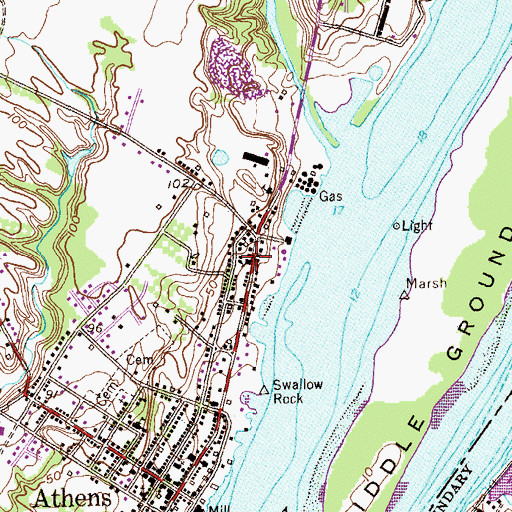 Topographic Map of Zion Evangelical Lutheran Church, NY
