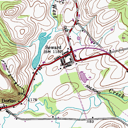 Topographic Map of Zion Lutheran Church of Seward, NY