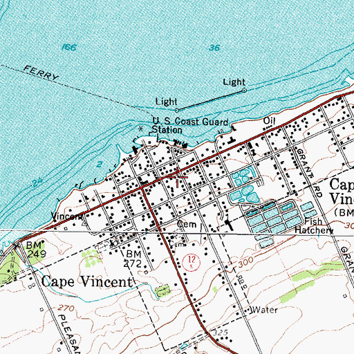 Topographic Map of United Church of Cape Vincent, NY