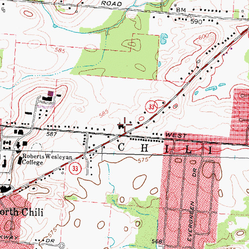 Topographic Map of United Methodist Church, NY