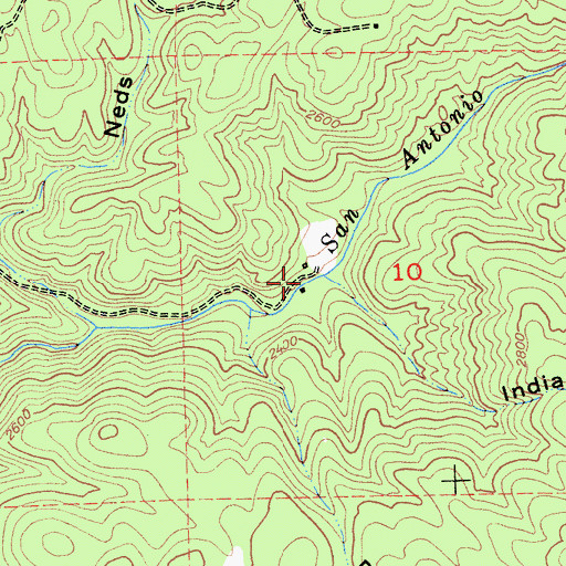 Topographic Map of Indian Burying Gulch, CA