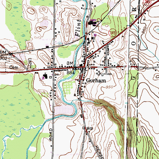 Topographic Map of United Methodist Church of Gorham, NY
