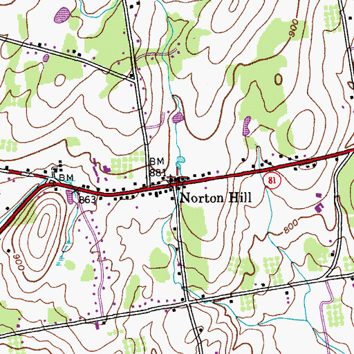 Topographic Map of United Methodist Church of Greenville, NY