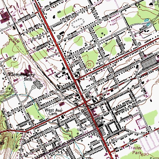 Topographic Map of United Presbyterian Church, NY