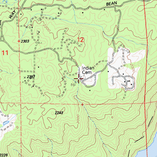 Topographic Map of BALD ROCK INDIAN CEMETERY, CA