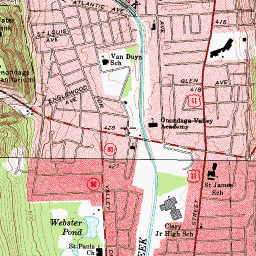 Topographic Map of Unity Church and Spiritual Center, NY