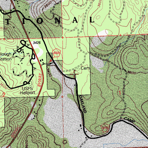 Topographic Map of Indian Cemetery, CA