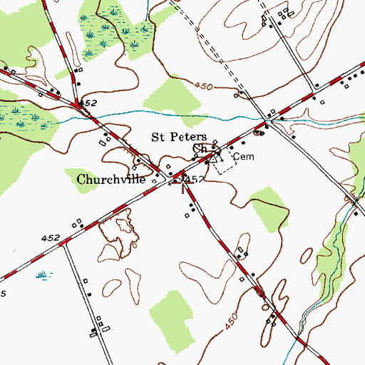 Topographic Map of Verona Seventh Day Baptist Church, NY