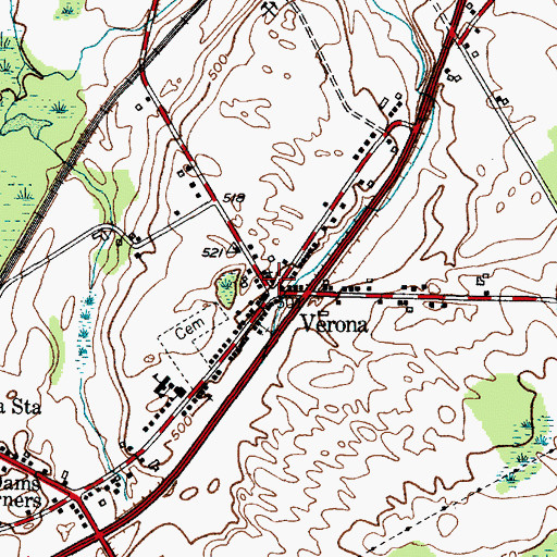 Topographic Map of Verona United Methodist Church, NY