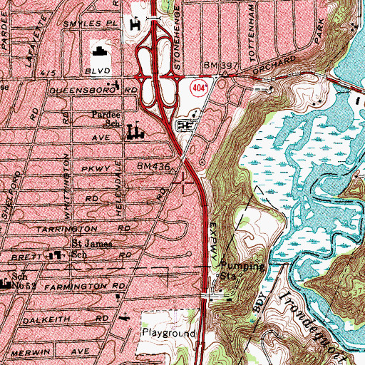 Topographic Map of Victory in the City Baptist Church, NY