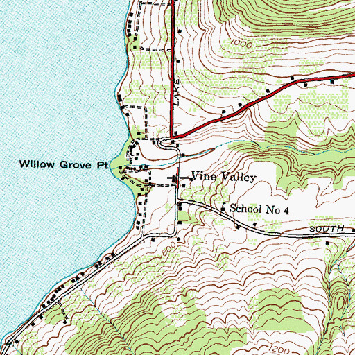 Topographic Map of Vine Valley United Methodist Church, NY