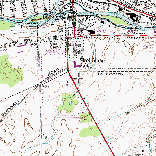 Topographic Map of Waterloo Baptist Church, NY