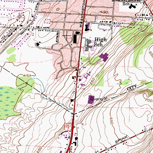 Topographic Map of Watertown Church of Christ, NY