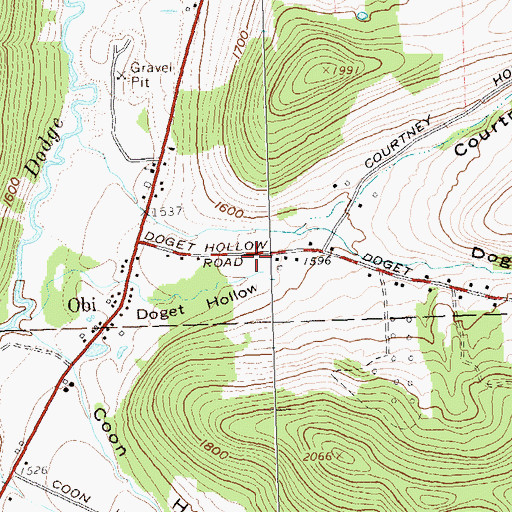 Topographic Map of West Clarksville Baptist Church, NY