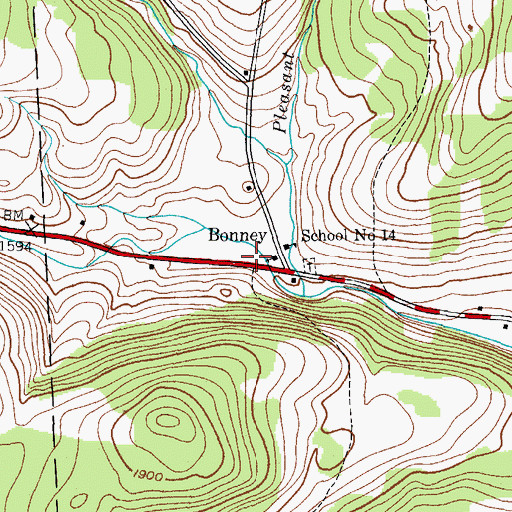 Topographic Map of West Smyrna Baptist Church, NY