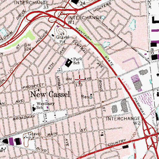 Topographic Map of Westbury Gospel Tabernacle, NY