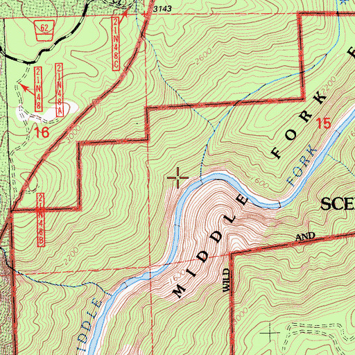 Topographic Map of Indian Creek, CA