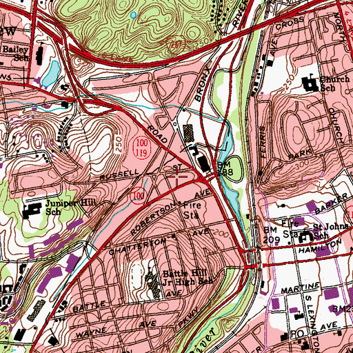 Topographic Map of Westchester Chapel, NY