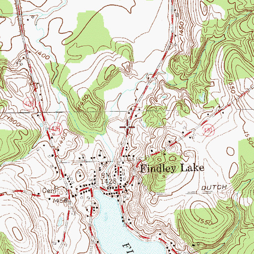Topographic Map of Alexander Findley Community Library, NY