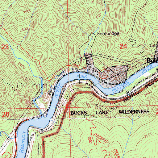 Topographic Map of Indian Creek, CA