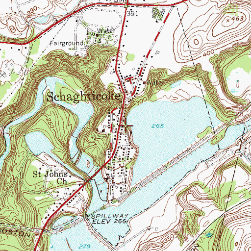 Topographic Map of Arvilla E Diver Memorial Library, NY