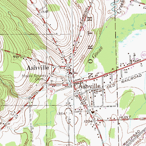 Topographic Map of Ashville Free Library, NY
