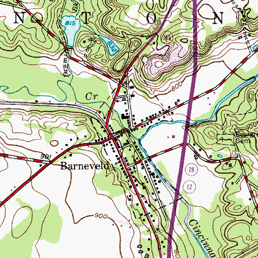 Topographic Map of Barneveld Free Library, NY
