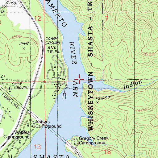 Topographic Map of Indian Creek, CA
