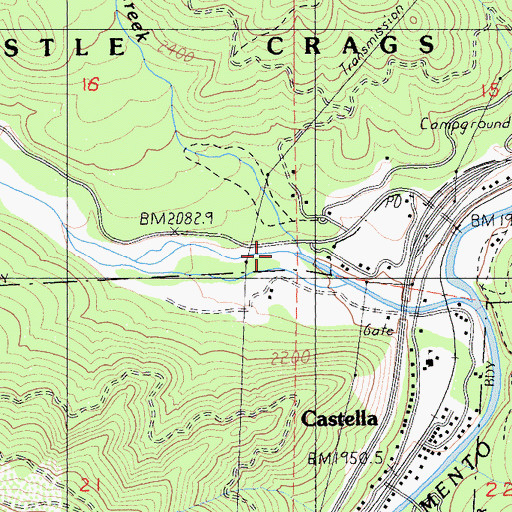 Topographic Map of Indian Creek, CA