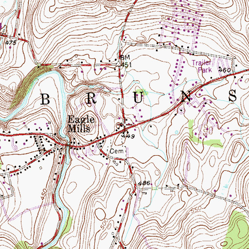 Topographic Map of Brunswick Community Library, NY