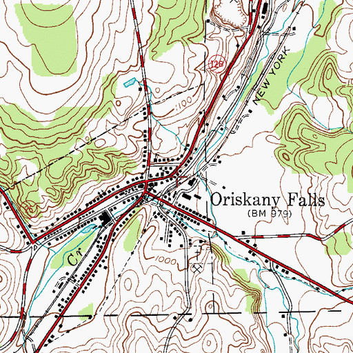 Topographic Map of C W Clark Memorial Library, NY