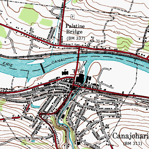 Topographic Map of Canajoharie Library, NY