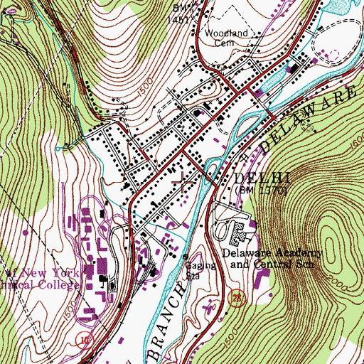 Topographic Map of Cannon Free Library, NY