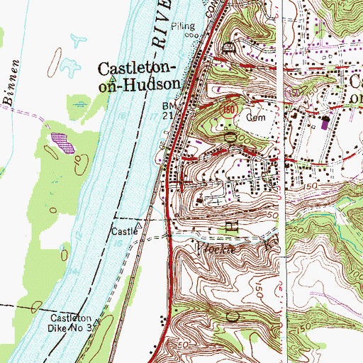 Topographic Map of Castleton Public Library, NY
