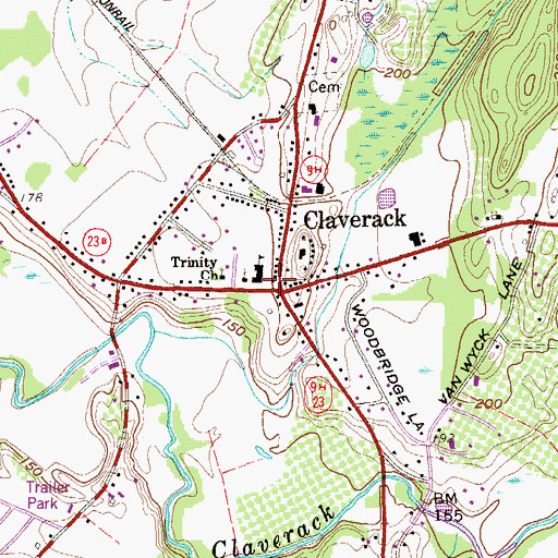 Topographic Map of Claverack Free Library, NY