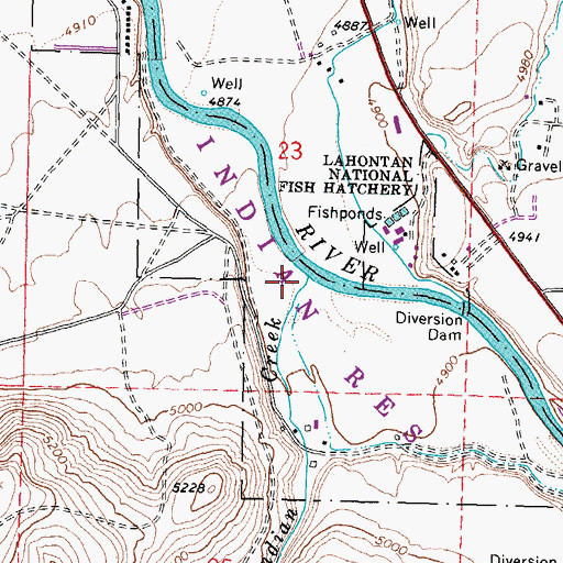 Topographic Map of Indian Creek, CA